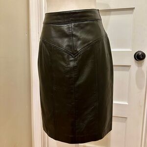 Della Roufogali Vintage Genuine Leather A-line Midi Knee-length Skirt Size 6